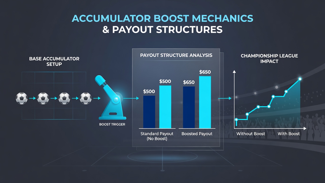 Chart displaying payout multiplier shifts before and after accumulator boost application in league betting