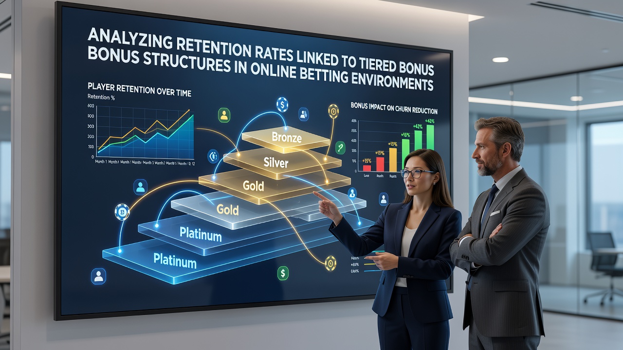 Graph illustrating player retention curves segmented by bonus tier levels