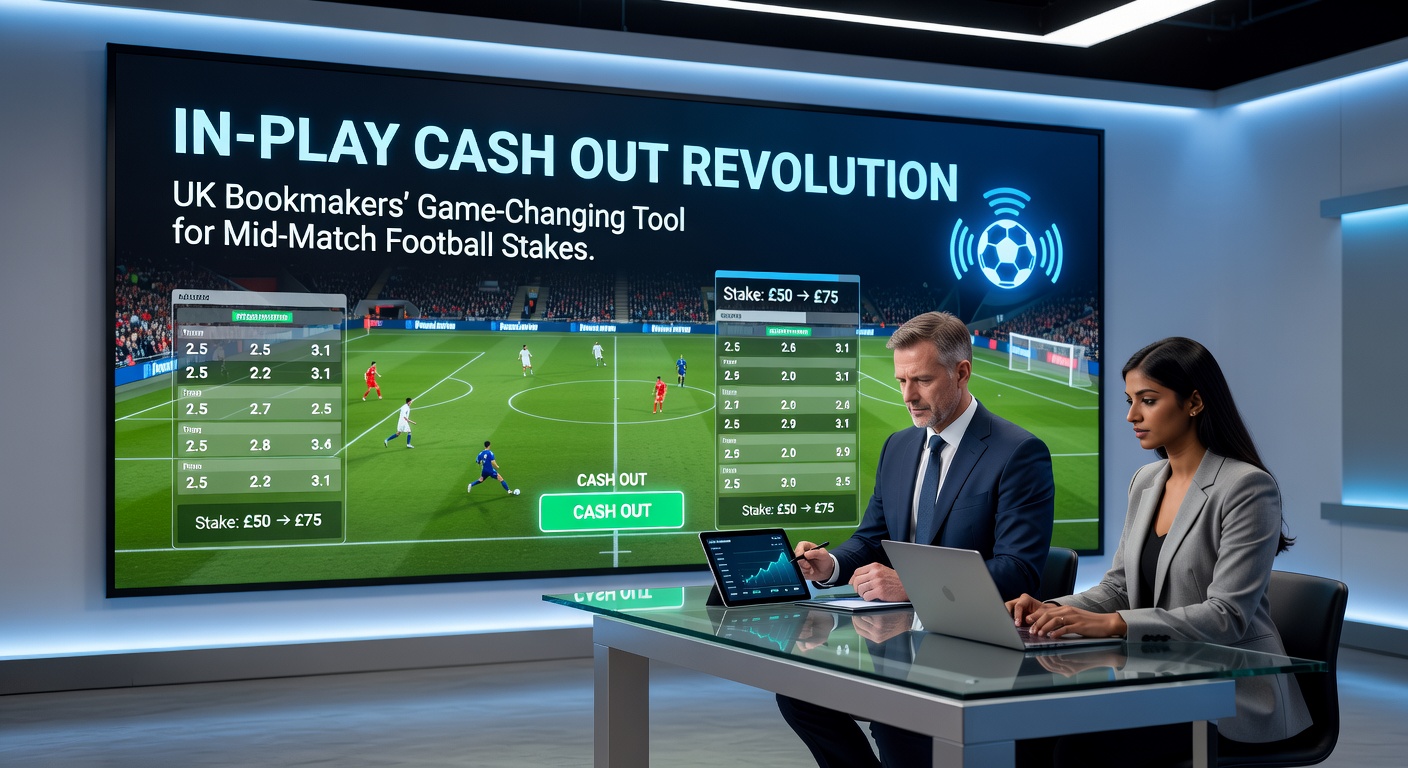 Dynamic in-play betting interface showing cash out option during a live Premier League football match, with odds updating in real-time