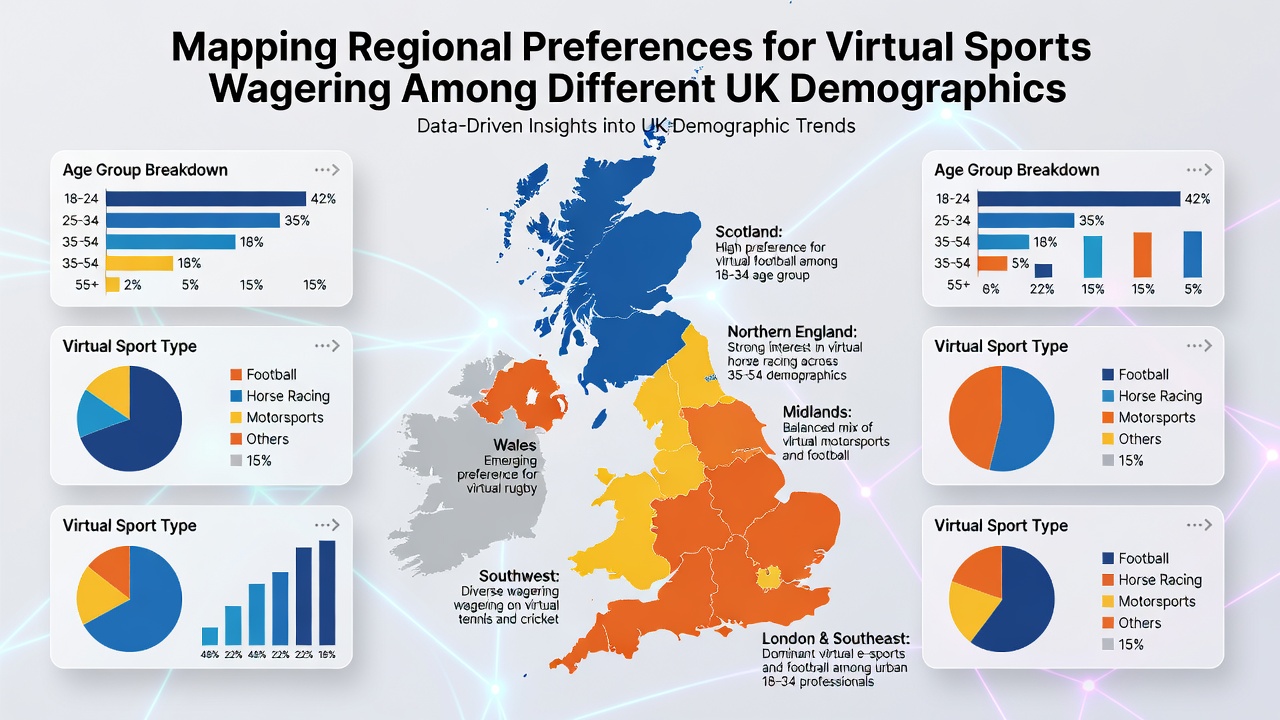 Infographic illustrating demographic segments and their virtual sports preferences