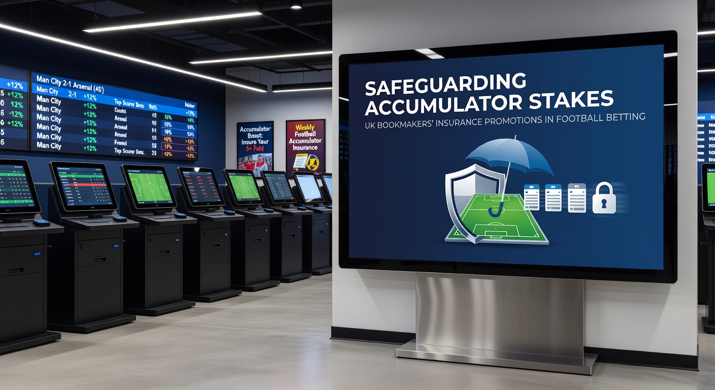 Screenshot of a bookmaker's app displaying an active acca insurance promotion during a live Premier League match