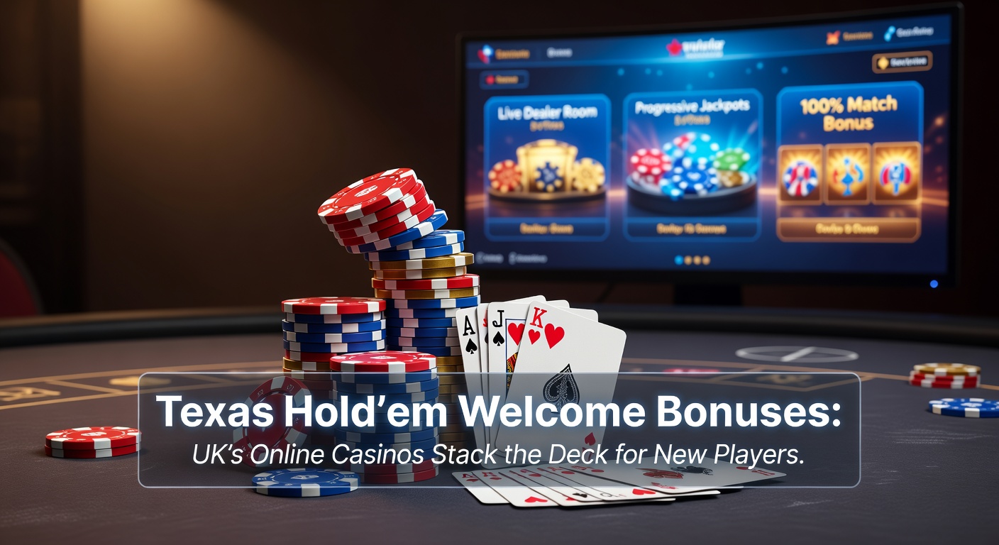 Poker chips and cards stacked high on a green felt table, symbolizing stacked bonuses for new UK casino players