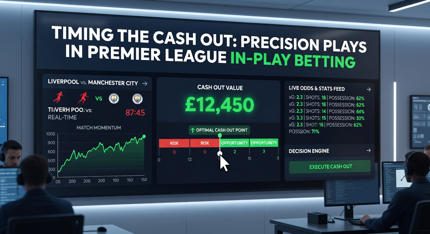 Graph illustrating cash-out value curves during a Premier League match, peaking around the 80th minute amid rising tension and odds volatility