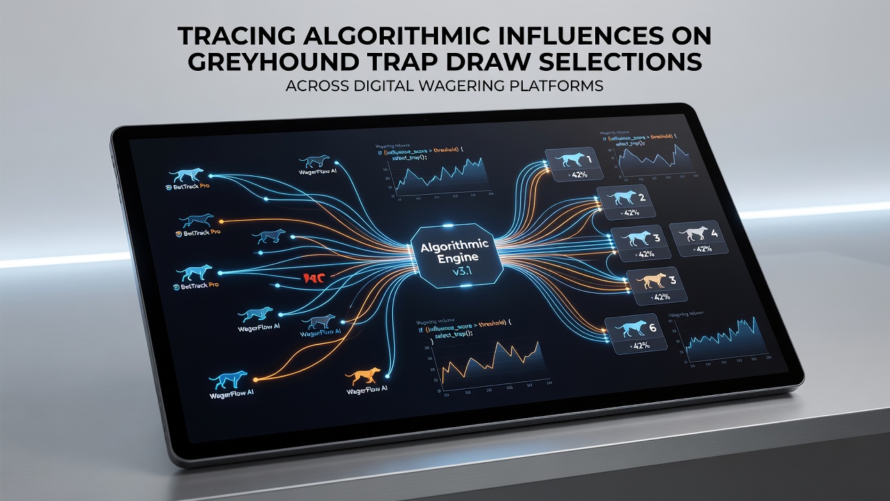 Data visualization of trap draw selections and algorithmic patterns in greyhound racing